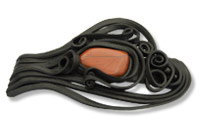 Haarspange mit Jaspis (rot) - Clip