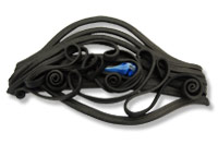 Haarspange mit Glas (Tropfen blau) - Clip