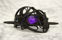 Haarspange mit Glas (rund violett) - Stab